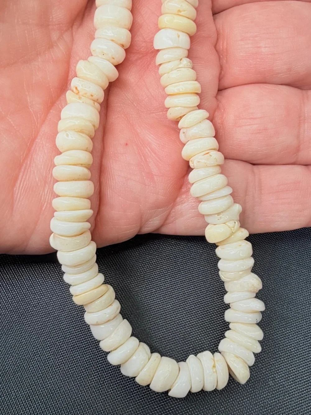 Vintage Puka Shell Necklace Surfer Beach Boho Fashion Barrel Clasp, 16